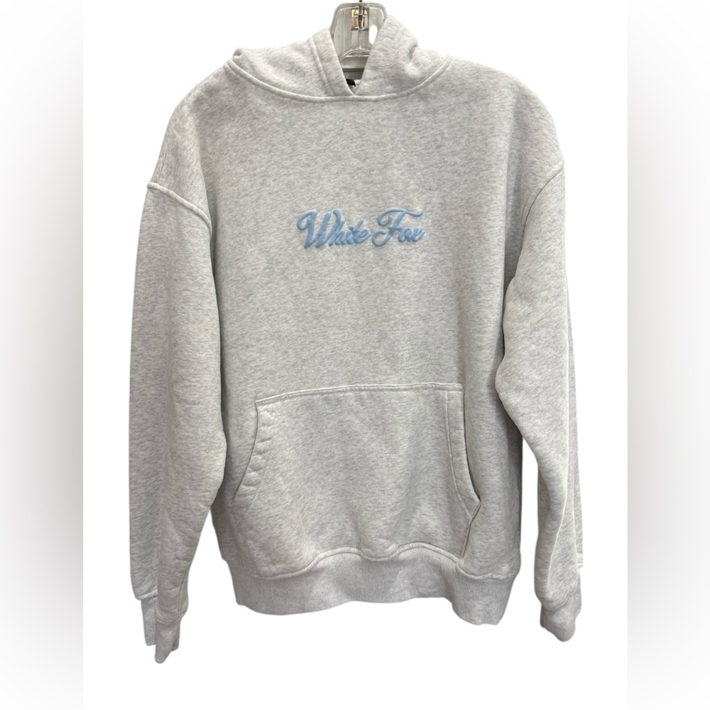 White Fox hoodie in a heather grey color. Used, great condition.